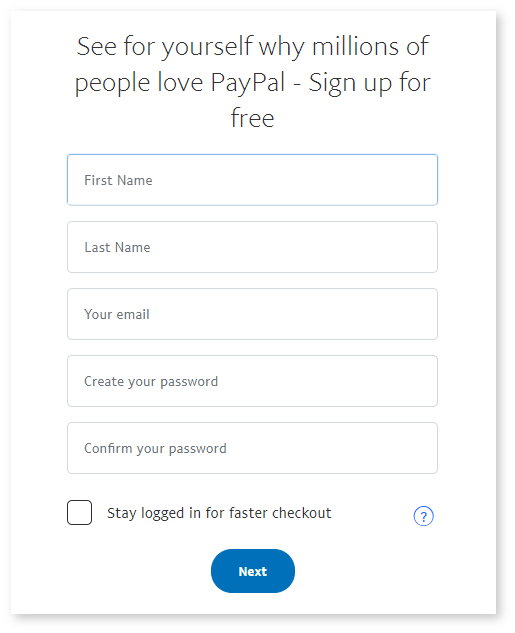 paypal sign up