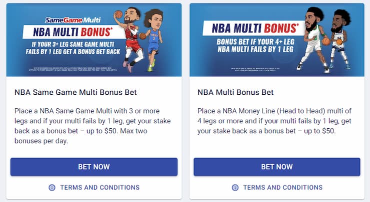 BlueBet example of bonus bets