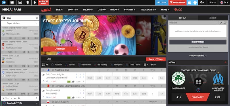 MegaPari with top betting odds for Belgian players
