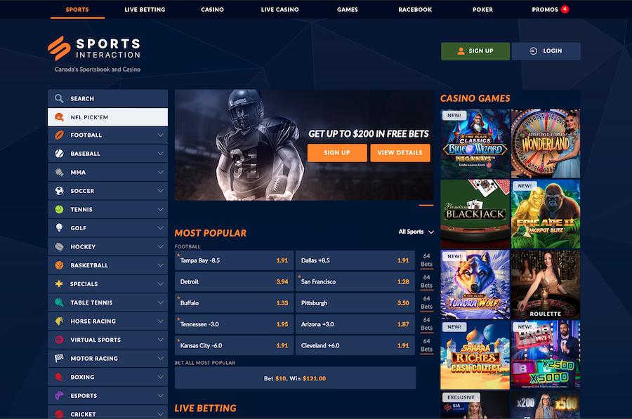 sports interaction screenshot