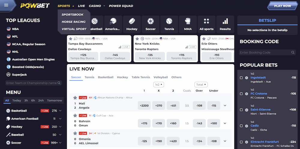 PowBet - with deep soccer markets and a racebook