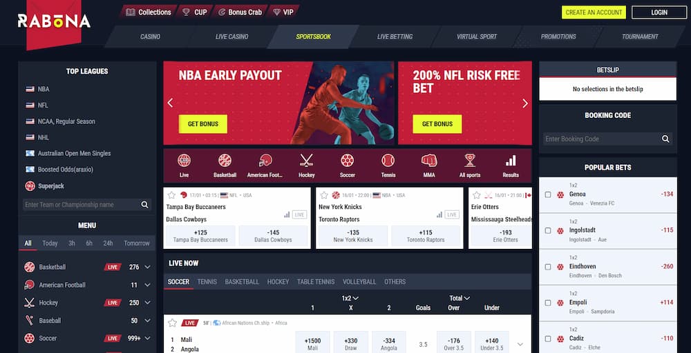 Rabona Sportsbook with deep soccer offering