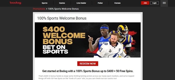 Bodog Sports Welcome Promo available for app