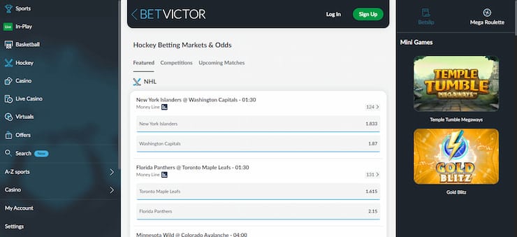 Hockey betting BetVictor SS