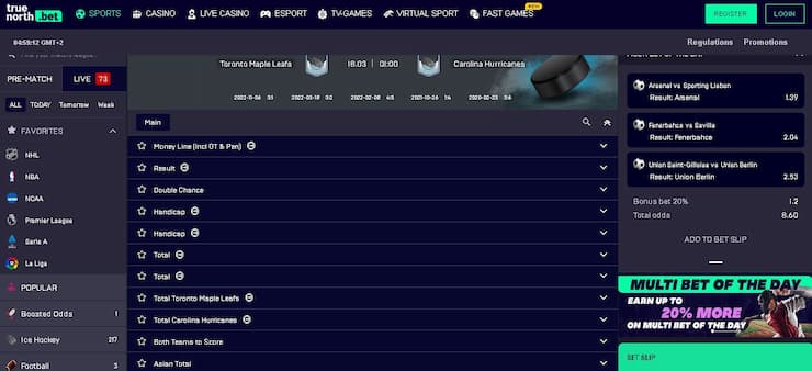 True North Bet NHL Markets