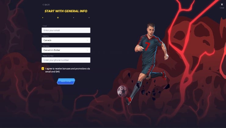 Registering for an account at Powbet