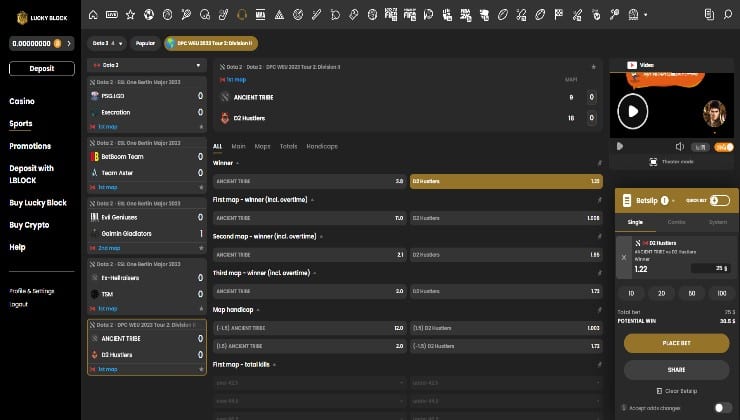 A bet on the D2 Hustlers to beat the Ancient Tribe team