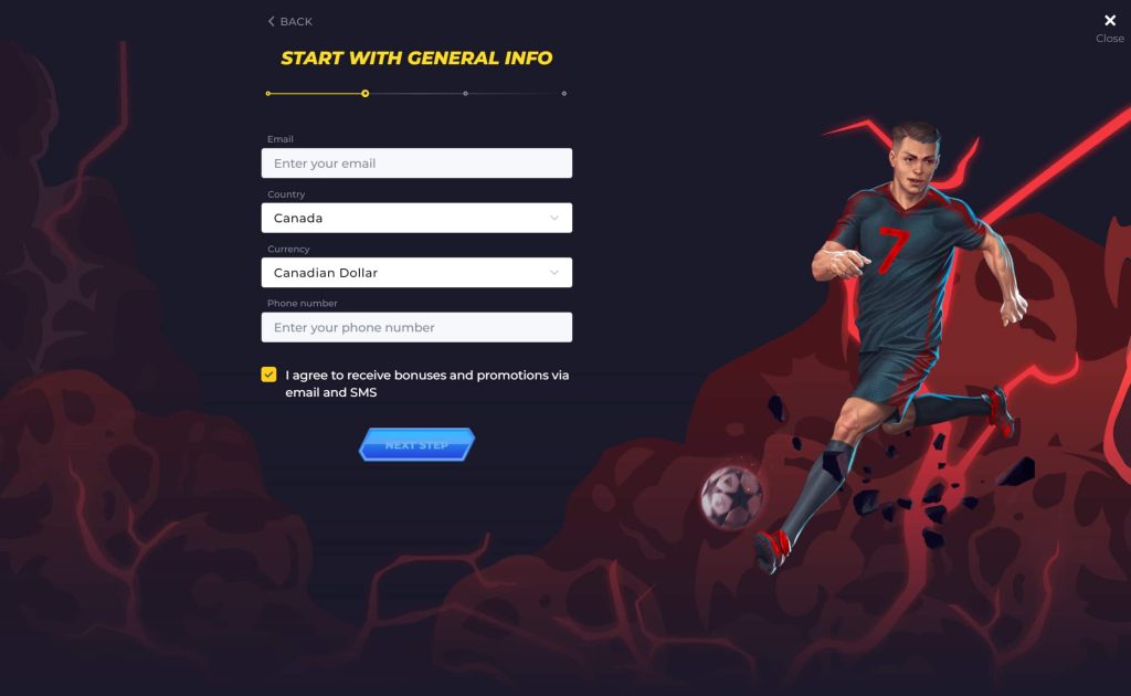Powbet sign up page