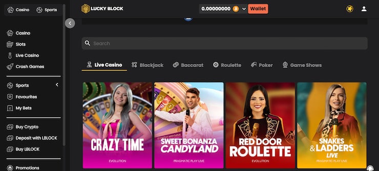 Lucky Block Live Casino Games