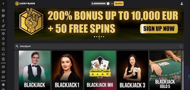 lucky block Bitcoin Blackjack
