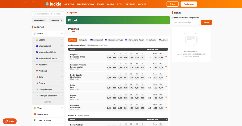 Apuestas de distintas categorías