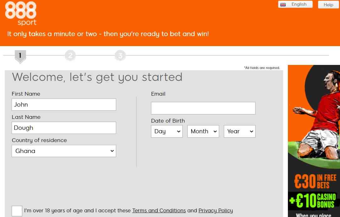 888sport free bet register