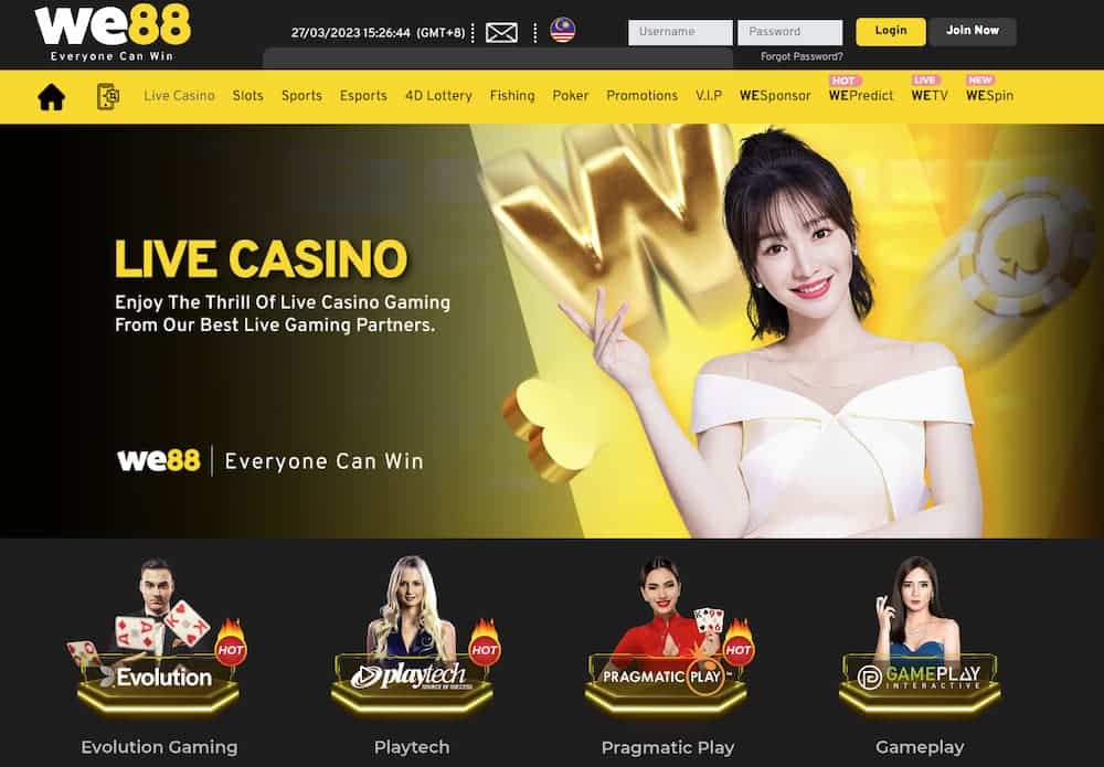 We88 live casino for Asian players