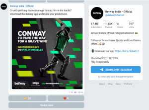 Betway India Cricket Telegram