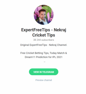 ExpertFreeTips Cricket Telegram