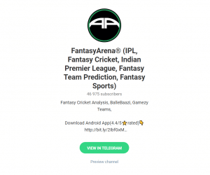 fantasyarena cricket telegram