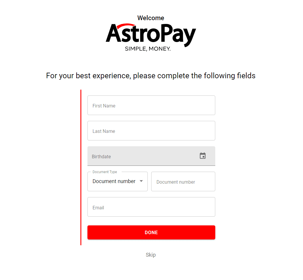astropay card registration