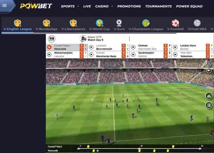 Powbet live betting