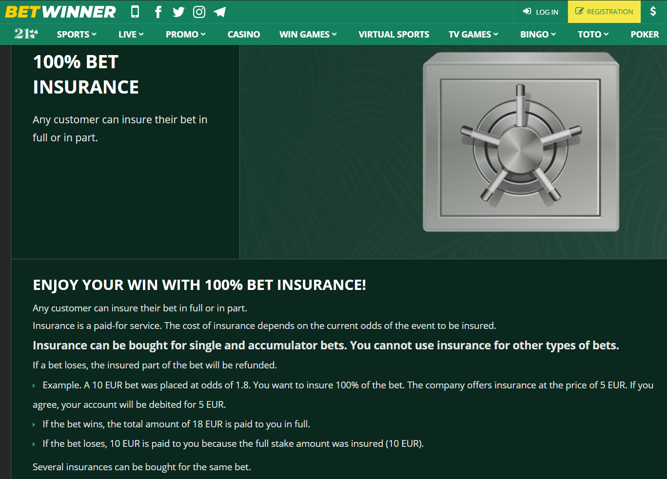 bonus bet - insurance deal