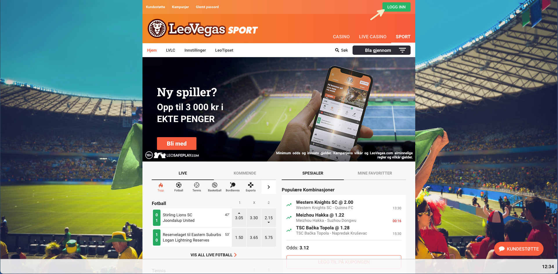 Choose one of the betting sites to register at