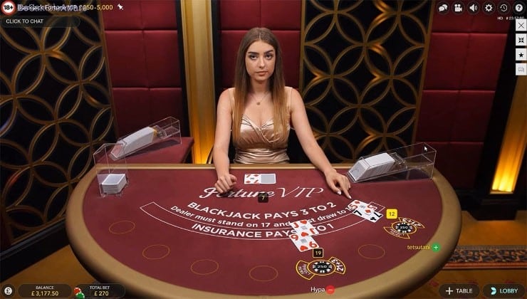 A game of live blackjack in full flow online casino Philippines