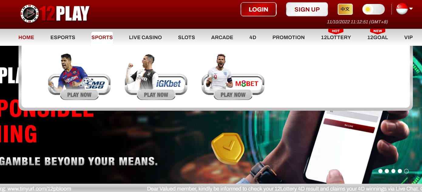 12Play Sportsbook Singapore