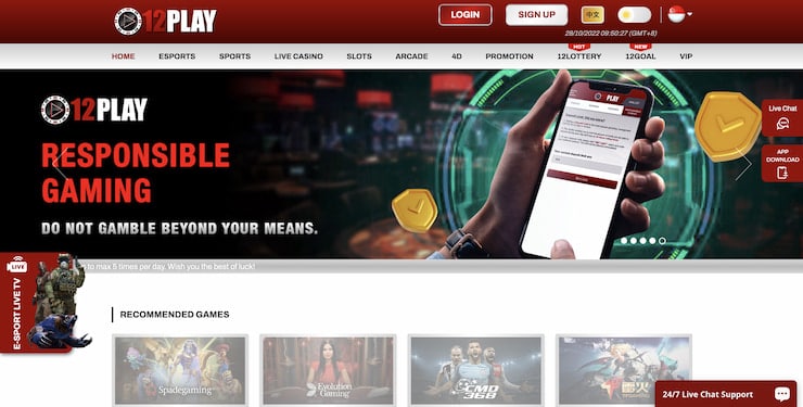 12Play online gambling Singapore