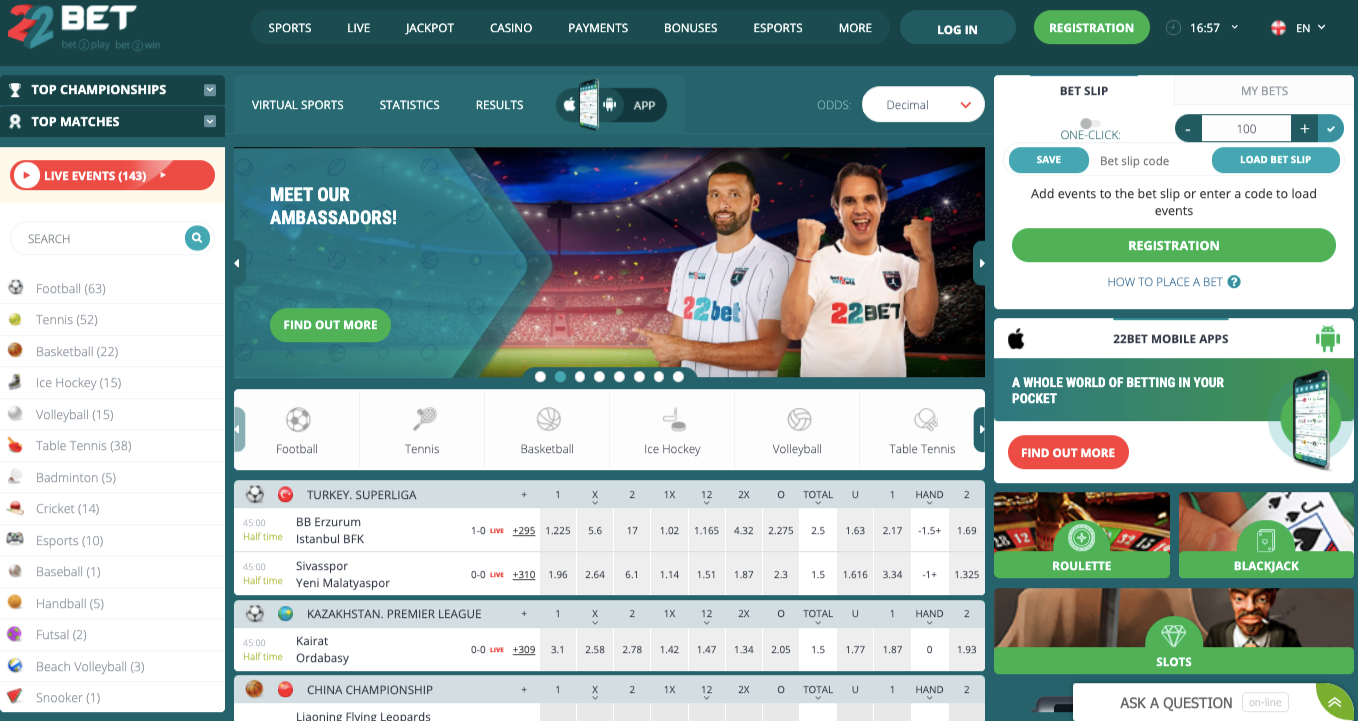 22bet betting sites