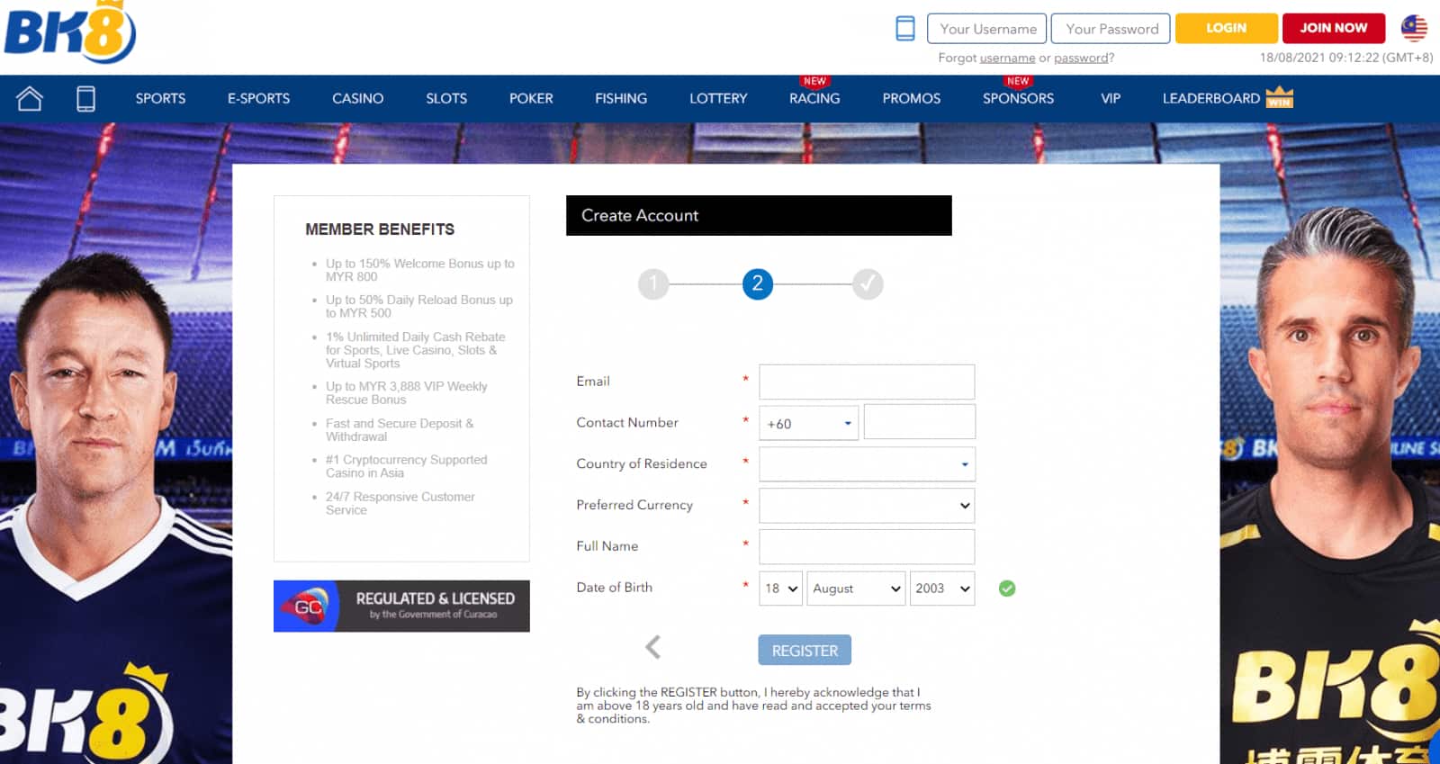 thailand online casino - bk8 sign up