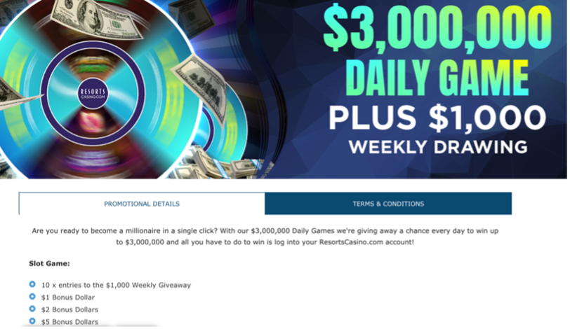 $3,000,000 Daily Game Promo