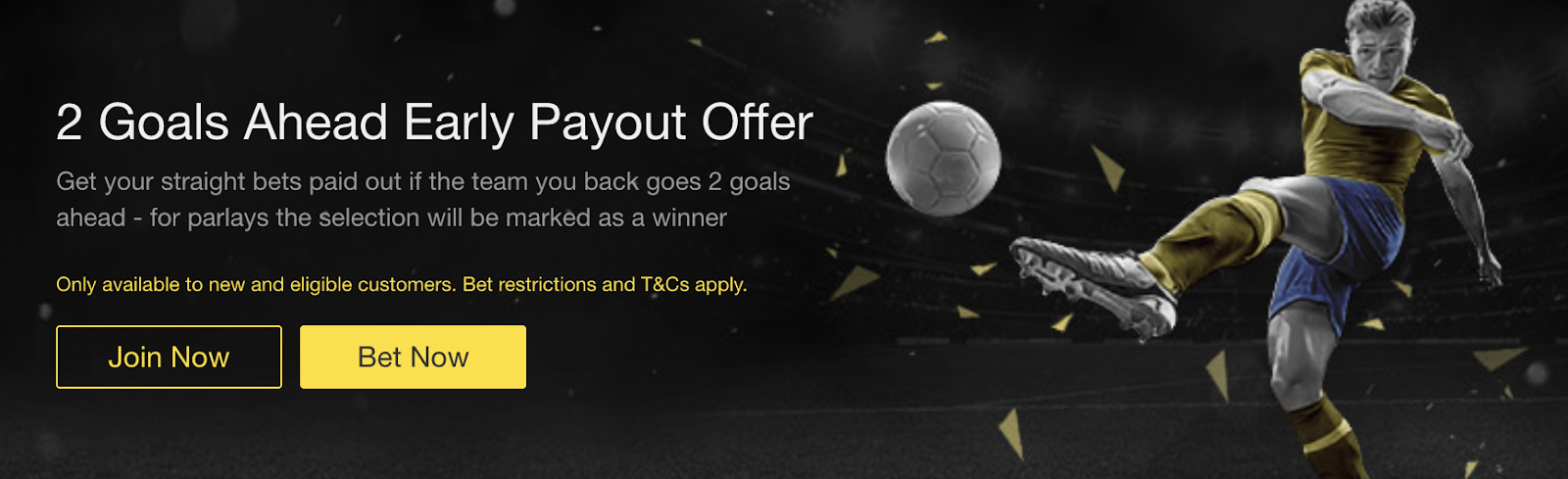 bet365 Sportsbook - 2 Goals Ahead Payout Offer