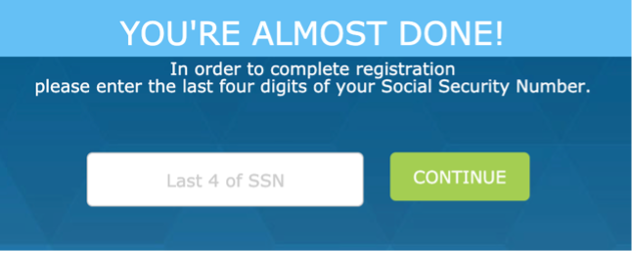 Step 3: Provide the last four digits of SSN