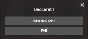 Chọn bàn có phí hoặc không phí
