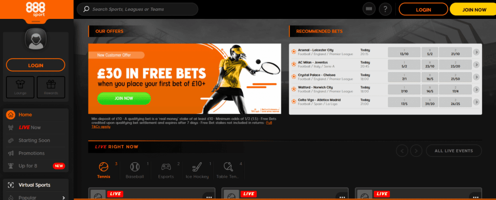 888Sport tennis betting