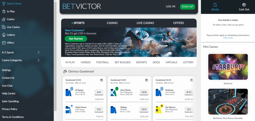 Betvictor tennis betting