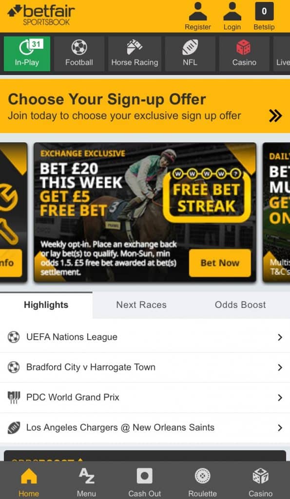 betfair football betting app