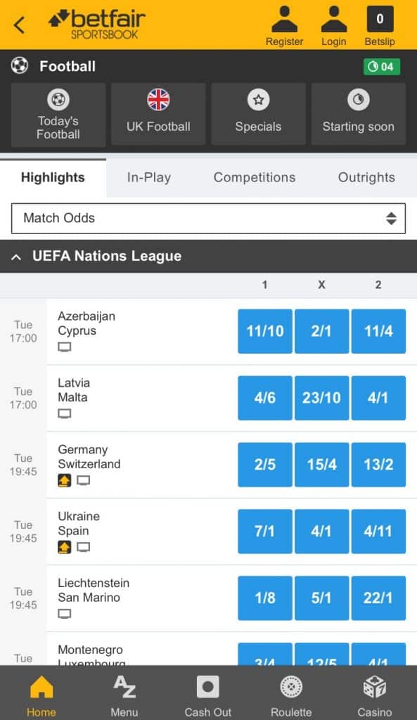 betfair football betting app in play