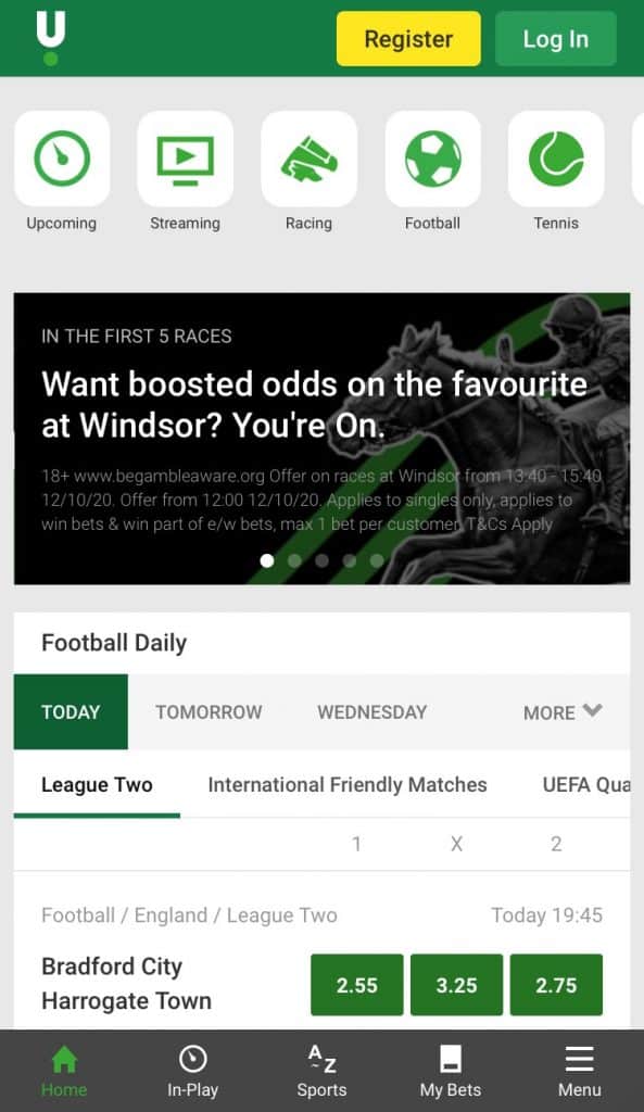 unibet football betting app