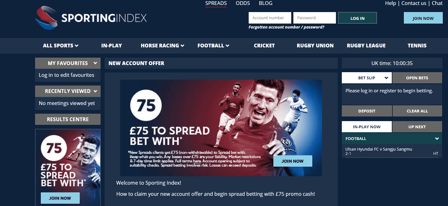 Sporting Index Sports Spread Betting