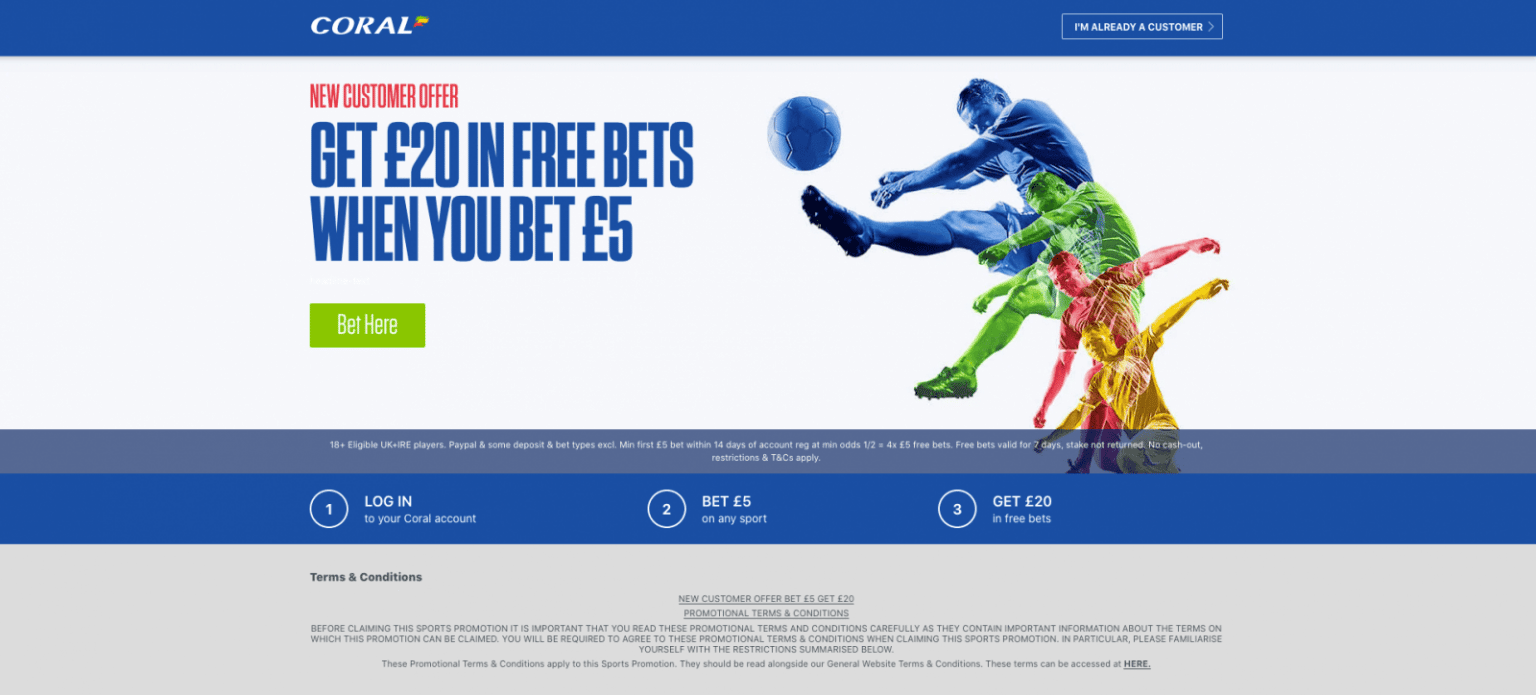 Coral UK Review 2024 Get £20 in Free Bets if you Bet £5