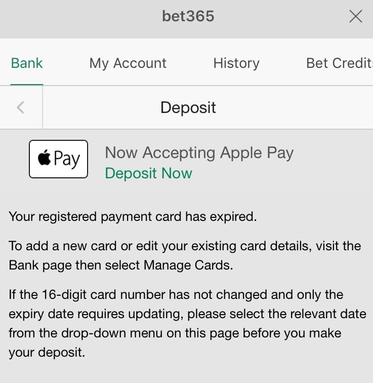 Apple Pay betting