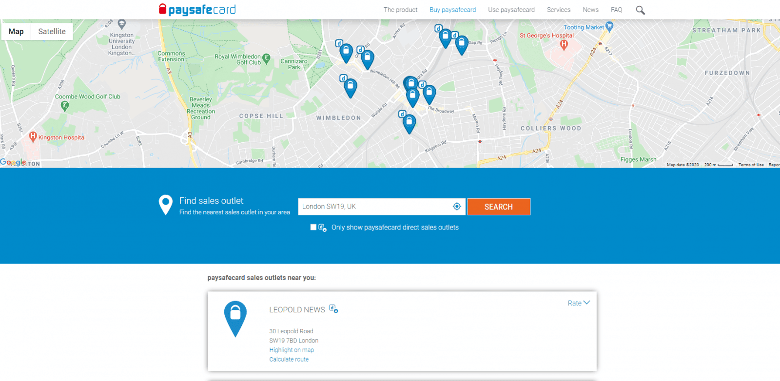 Paysafecard outlet locator