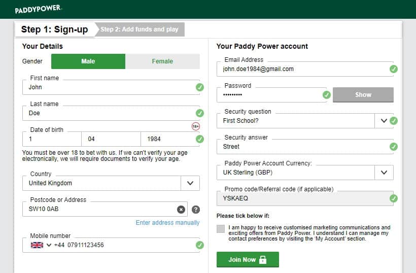 paddy power promo code