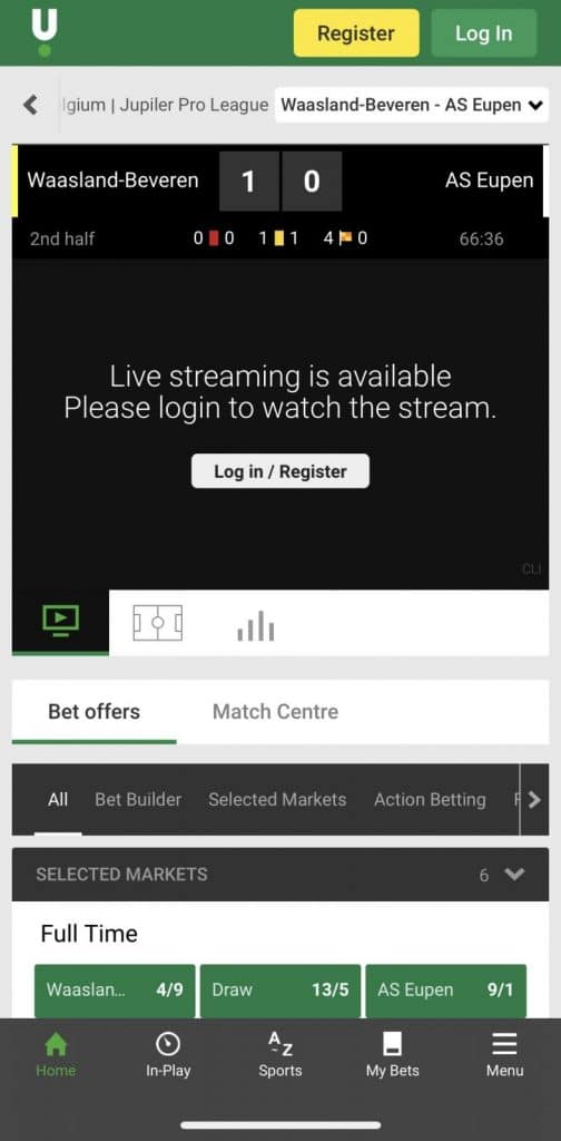 Unibet App live streaming