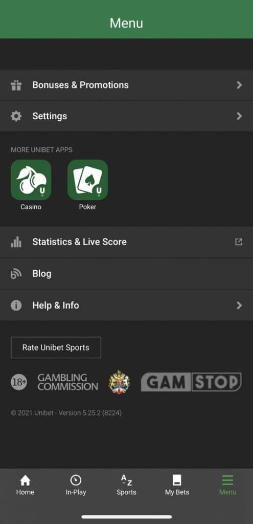 Unibet App promotions