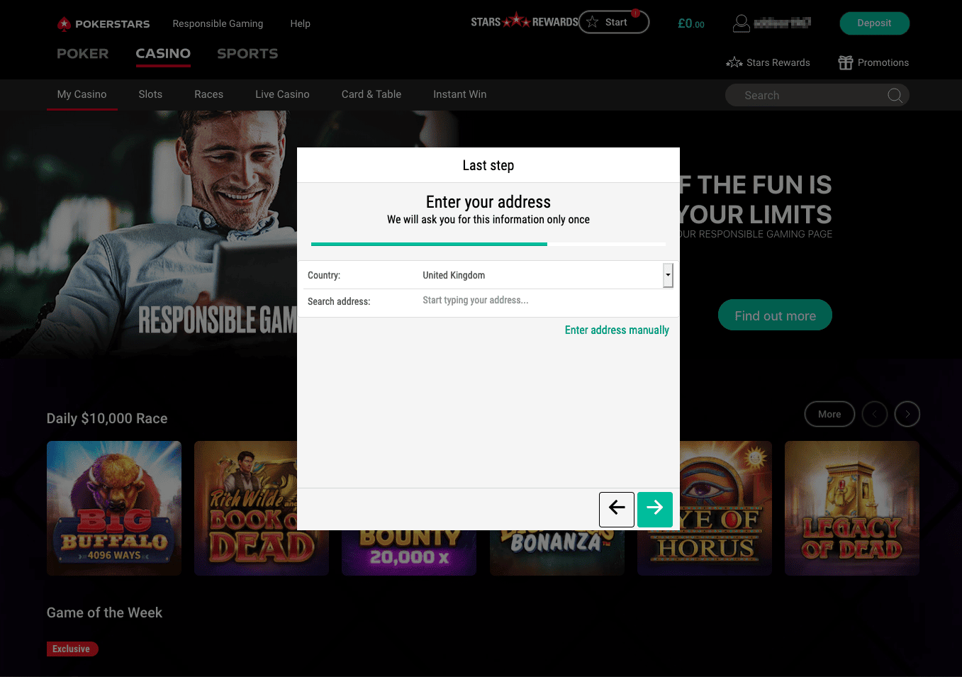 PokerStars Casino Sign Up 5
