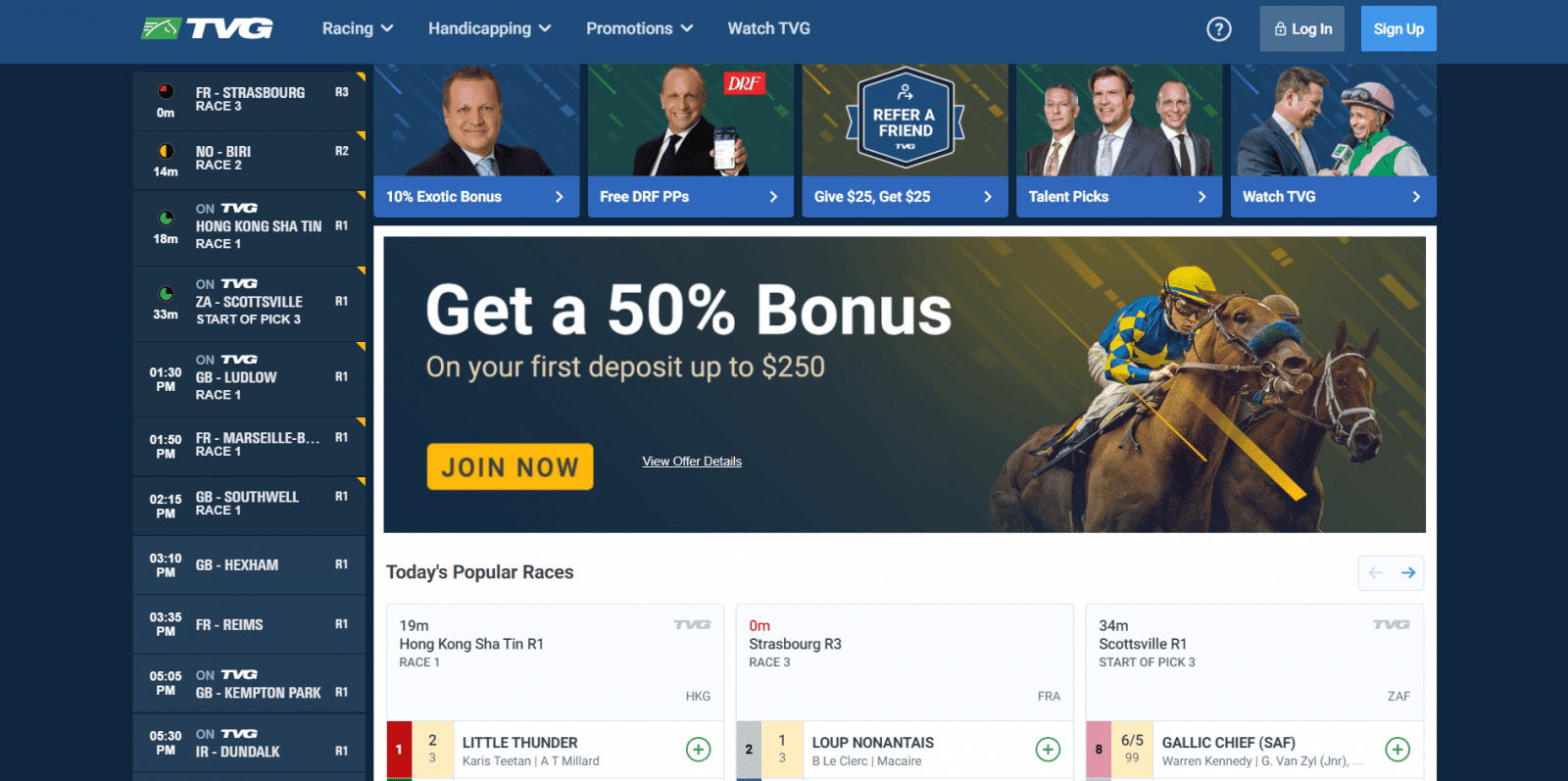 Kentucky derby betting - home screen