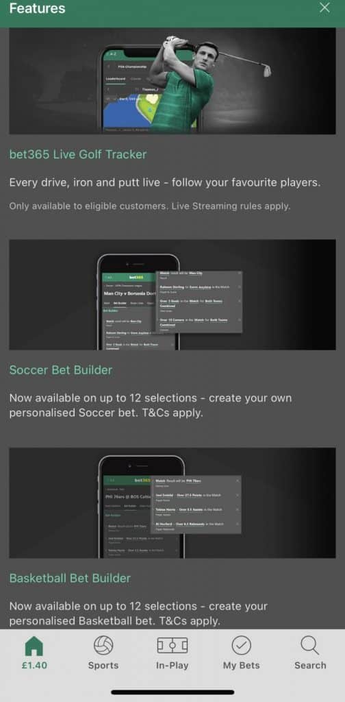 bet365 mobile app offer