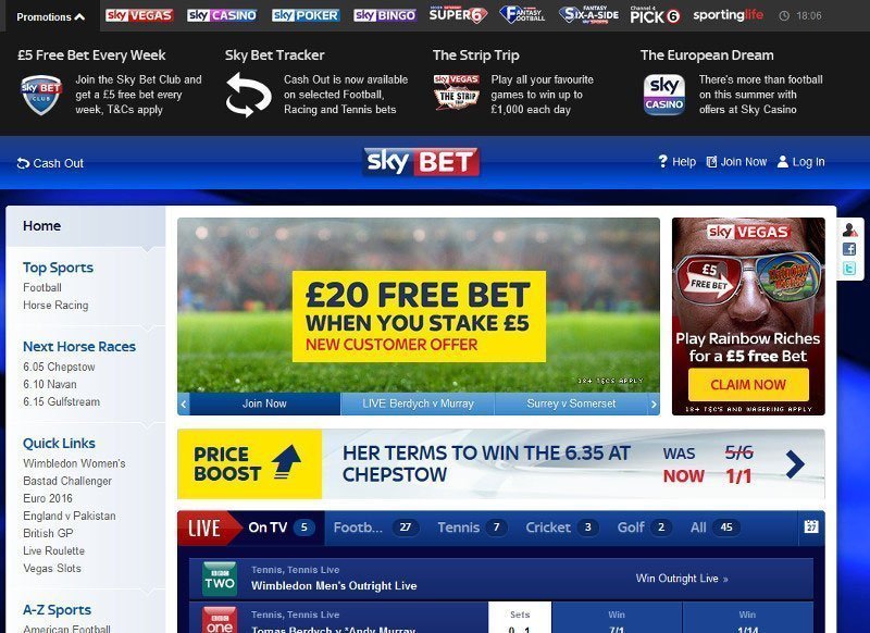 Skybet free bet sportsbook