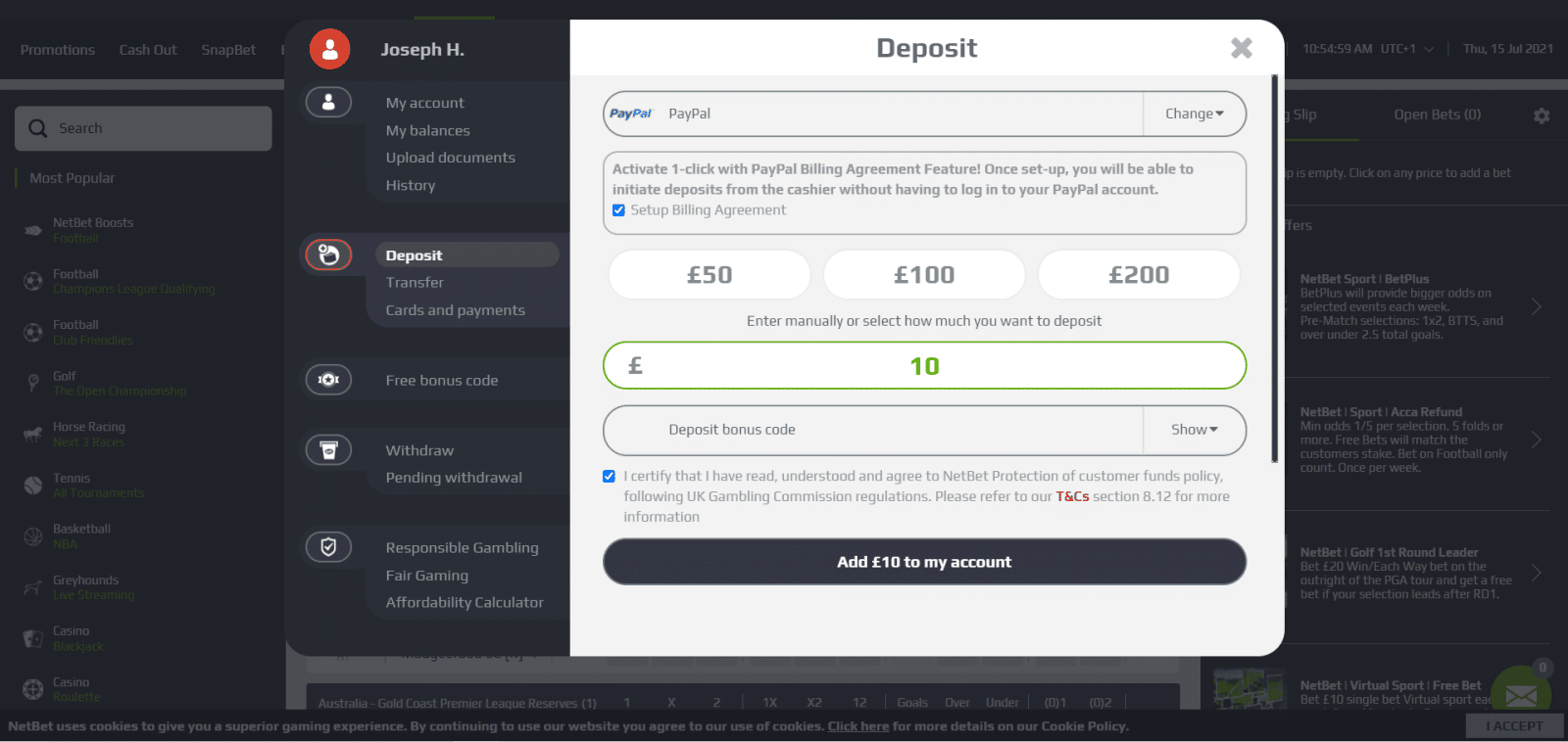 netbet review - deposit